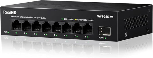 Real HD 8 Port 2.5G Ethernet Switch Unmanaged Network Switch by RealHD