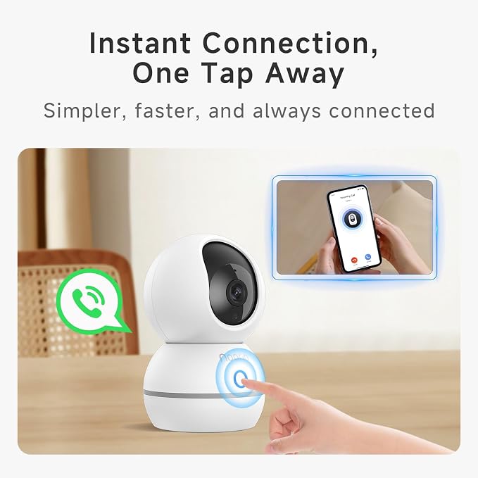 Noorio Security Camera Indoor, 4MP UHD Pet/Dog Camera 360-Degree - Image 4
