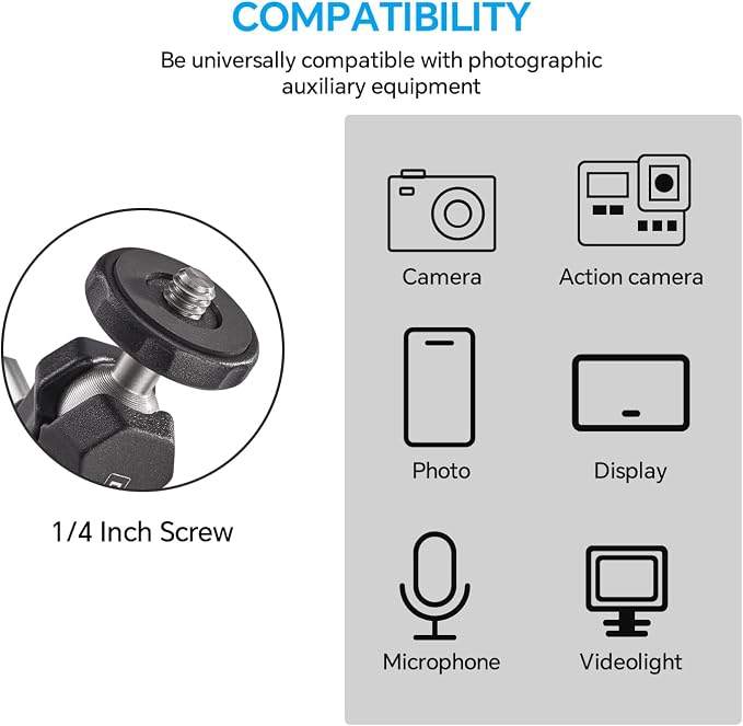 Super Clamp Camera Clamp Mount Monitor 360°Ballhead Magic Arm Double Ball Head - Image 5