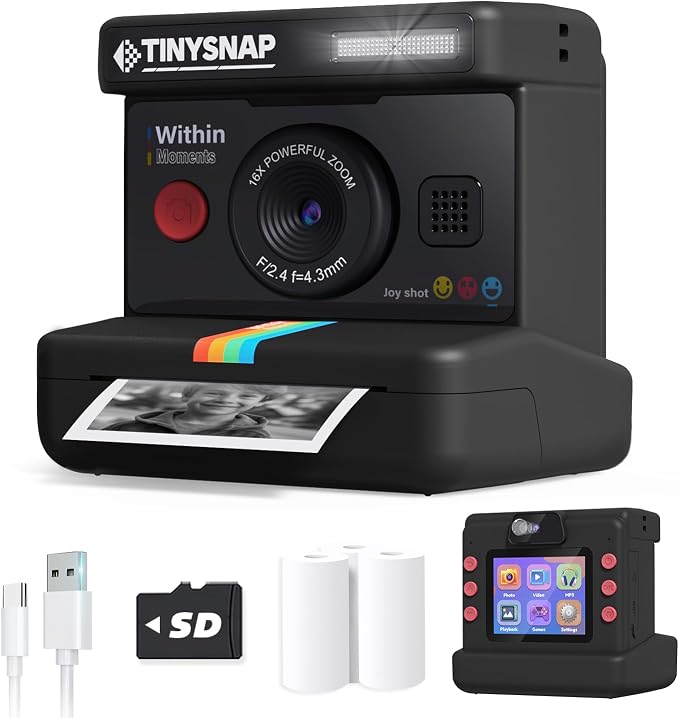 Instant Print Camera for Kids, Dual Len Kids Cameras by Eveedo