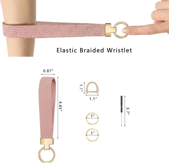 Weixiltc Keychain Wristlet for Women, Elastic Woven Lanyard - Image 6