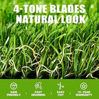 Premium Artificial Grass 11' x 18' Outdoor Rug, 1.38" Realistic Thick Turf - Image 3