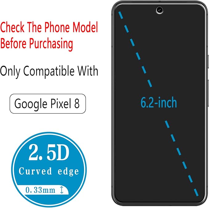 2 Pack Screen Protector for Google Pixel 8 - Image 3