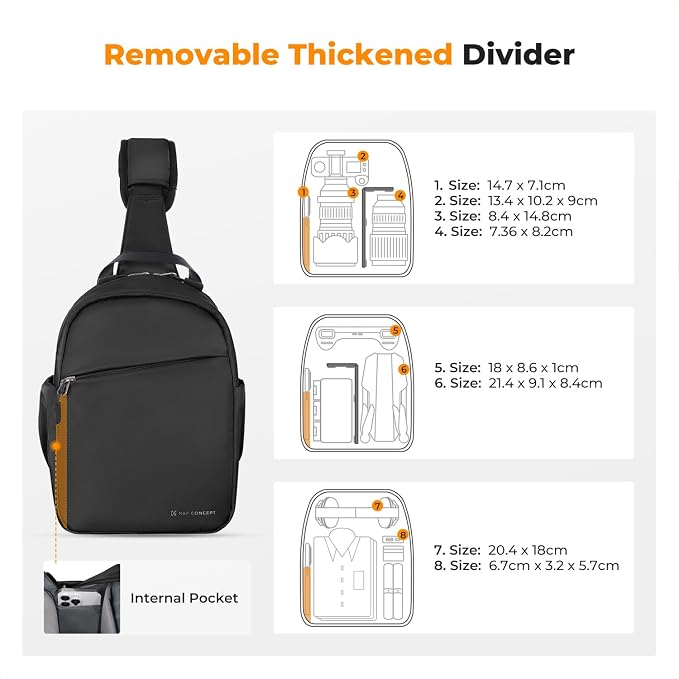 K&F CONCEPT Small Camera Bag for Photographer, Camera Sling Crossbody bag for - Image 2