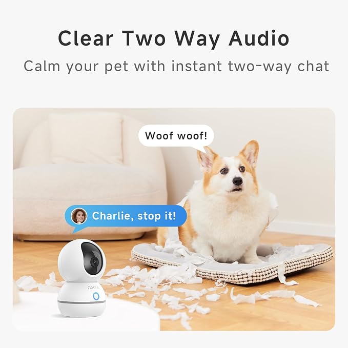 Noorio Security Camera Indoor, 4MP UHD Pet/Dog Camera 360-Degree - Image 5