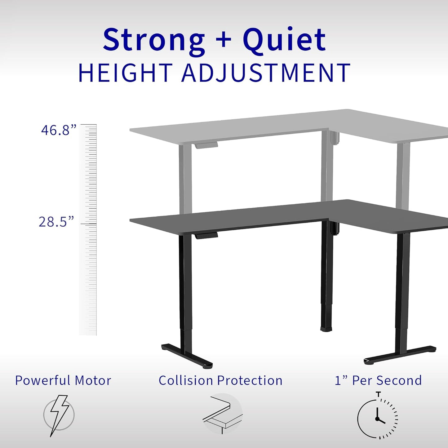 VIVO Electric Corner L-Shaped 63 x 55 in Standing Desk, Memory Height Adjustment, Dark Walnut Top Gray Frame, DESK-E3CTGD