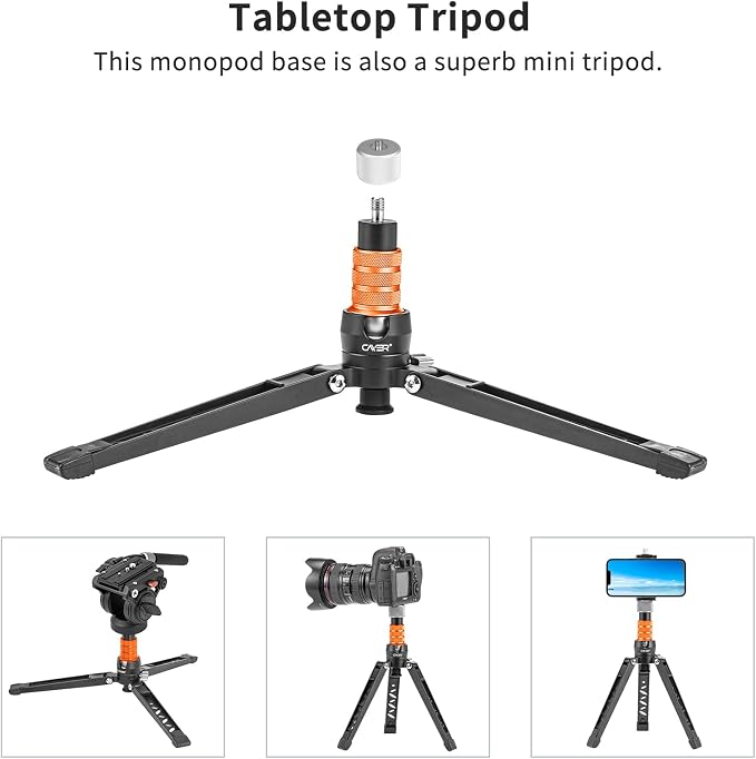 Cayer FP34 Monopod with Feet, 71 inch Aluminum Telescopic Camera Monopod with - Image 9