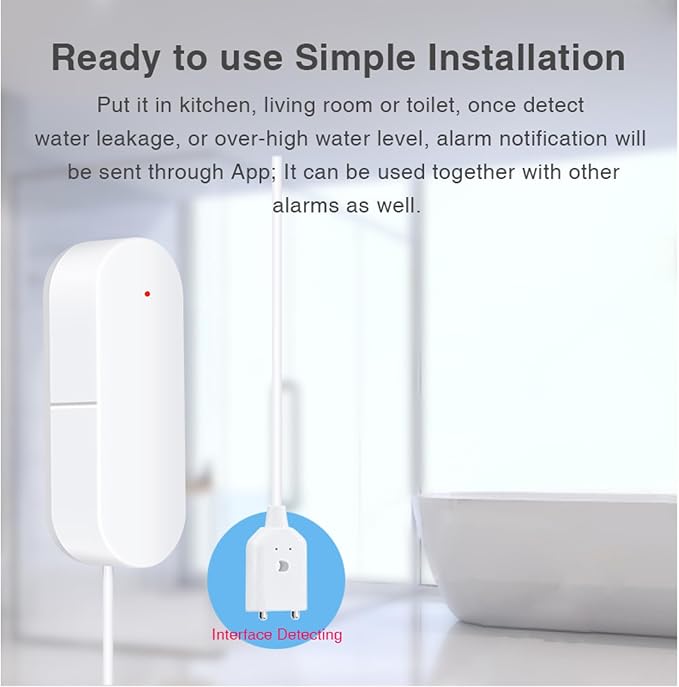 Wengart WiFi Water Leak Detector, Smart Water Sensor Alarm - Image 5