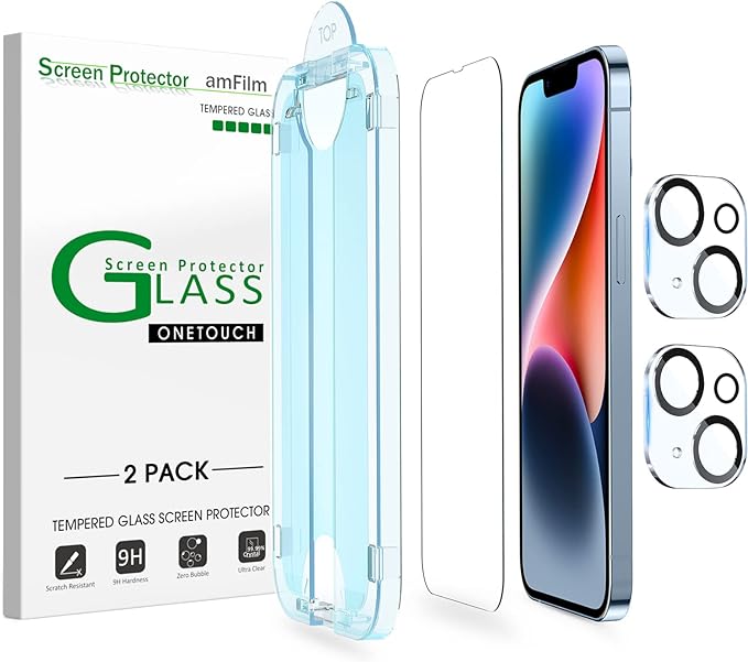 amFilm Tempered Glass Screen Protector + Camera Lens Protector by amFilm