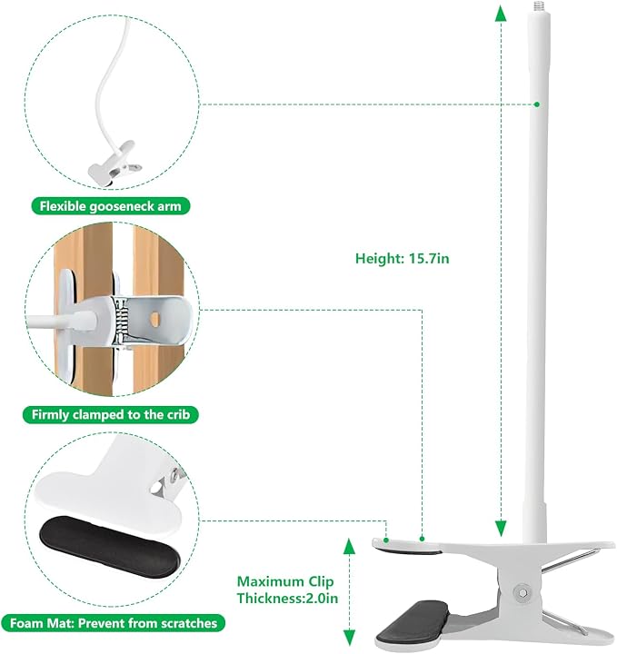 Flexible Baby Monitor Mount for Babysense V43/HDS2/V24R/VBM55TX/ Max View Video - Image 5