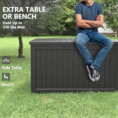 KAMABOKO Outdoor Storage Box, 280 Gallon Deck Box Outdoor Waterproof - Image 5