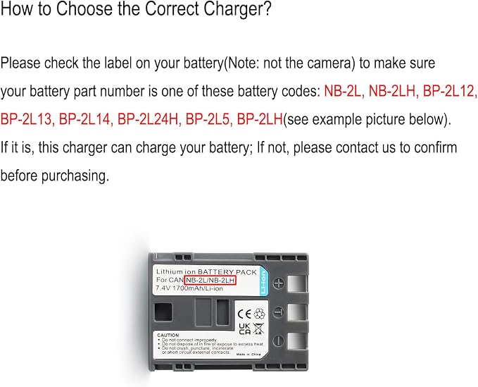 NB-2L/NB-2LH Battery Charger for Canon DC301, EOS Digital Rebel XTi - Image 2