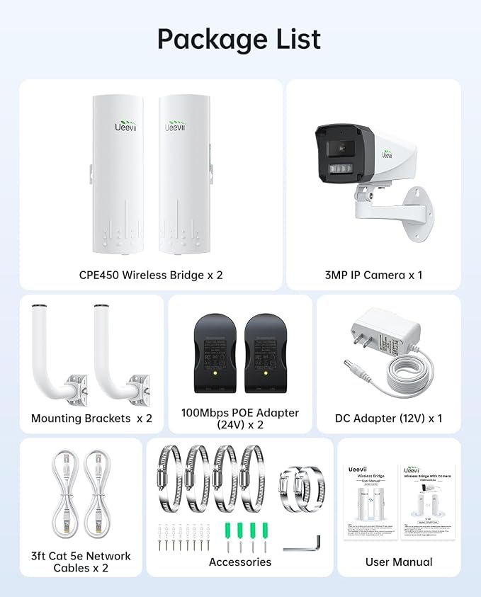 UeeVii Wireless Bridge with Camera: Long Range Point to Point Security System - Image 9
