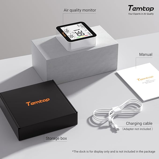 Temtop M10+ Indoor Air Quality Monitor & CO2 Meter - Image 9