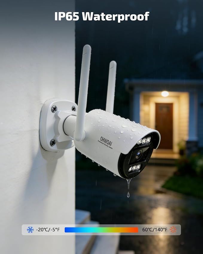 《130° Wide Angle & 2-Way Audio》Wireless Security Camera System Outdoor - Image 8