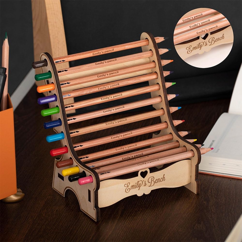 Desk Name Plate Personalized Name 12 Coloring Pencils Bench Name Plate For Desk Custom Teacher Desk Name Plate Student Painting Home Room Decor Gifts For Son Daughter