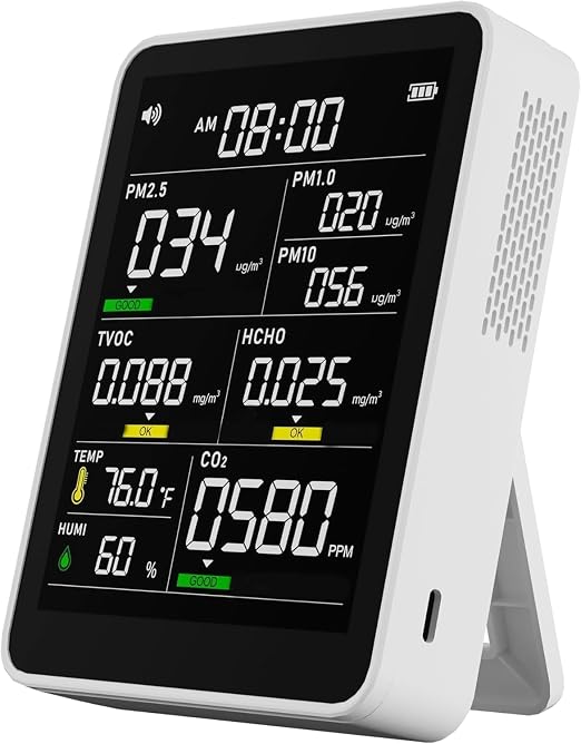 Air Quality Monitor Indoor, 13-in-1 Smart Air Quality Tester by Thrustmax