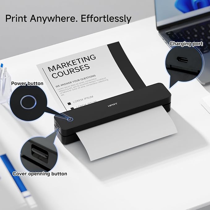 HPRT Portable Thermal Printer-Inkless Printer, Supports Thermal Paper&Labels - Image 8