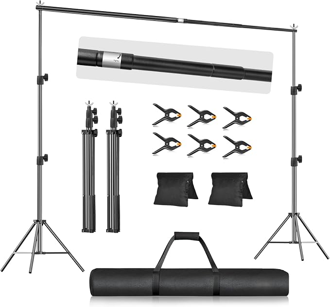 EMART 10x7.9FT Backdrop Stand, Photo Video Studio Adjustable&Lockable Heavy by EMART