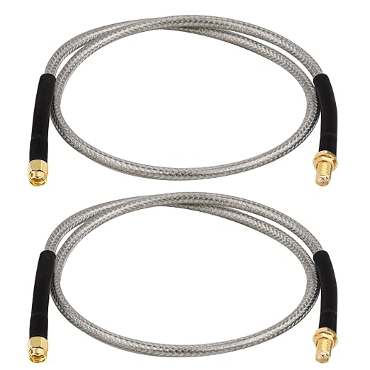 RP-SMA Male to RP-SMA Female Bulkhead Cable 2FT 2PCS, RG58 Coaxial Cable by XRDS-RF