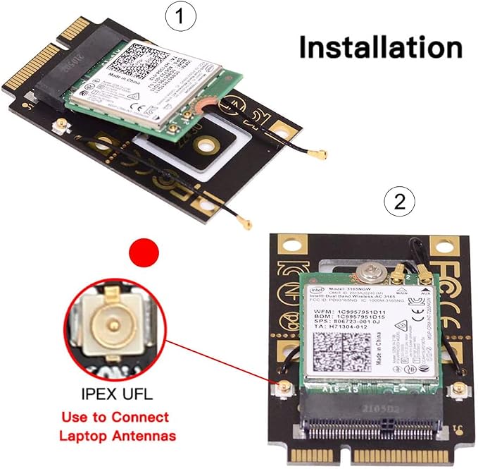 NGFF M.2 Key-A to Mini PCI-E PCI Express Converter Adapter - Image 3