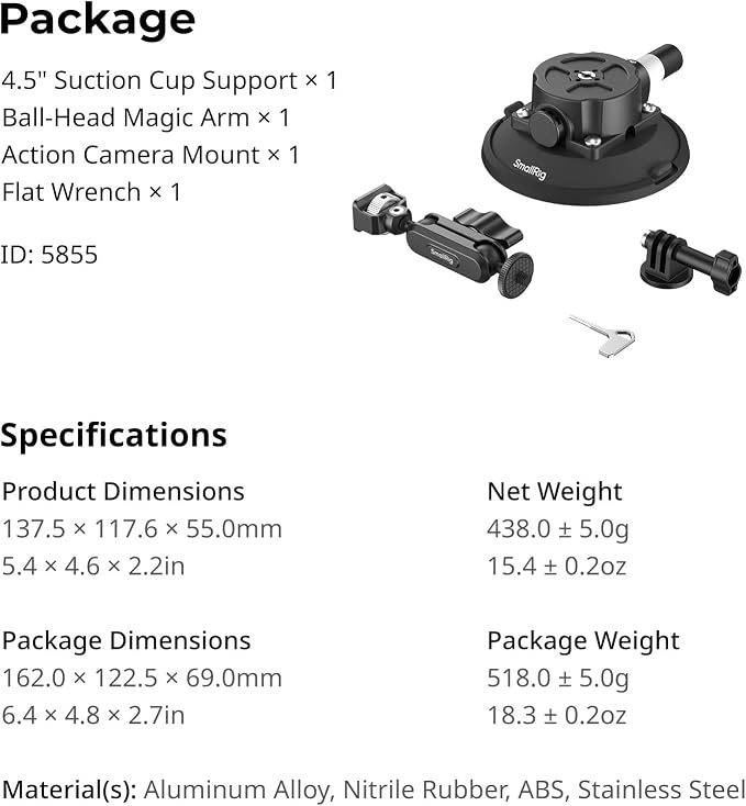 SMALLRIG 4.5" Suction Cup Mount - Image 7