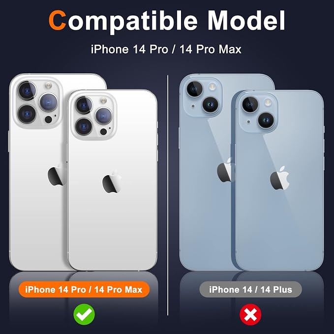 UniqueMe 3 Pack Compatible for iPhone 14 Pro Max/iPhone 14 Pro Camera Lens - Image 2