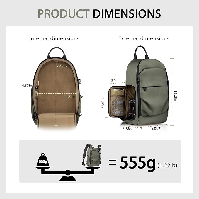 TAAOKA Camera Sling Bag, DSLR/SLR/Mirrorless Camera Backpack Case Shockproof - Image 5