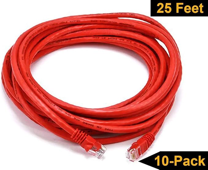 iMBAPrice 50 Feet Long Red Cat5e RJ45 Computer Network Ethernet Patch Cable - Image 7