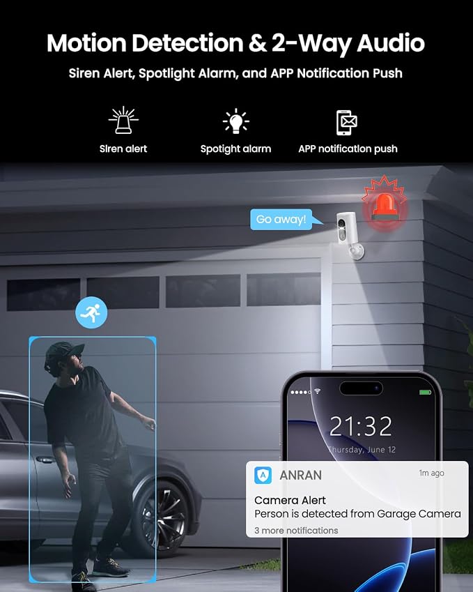 ANRAN 4G LTE Cellular Solar Security Camera Wireless Outdoor, 2K No WiFi Solar - Image 5
