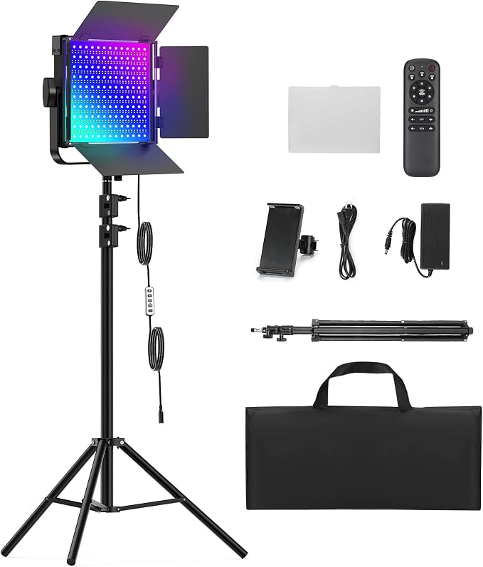 RGB Photography Lighting Kit, 50W Bi-Color Professional LED Studio Lights by ALTSON