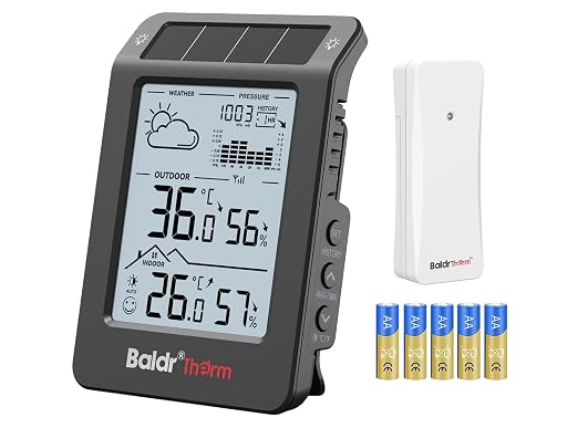 BaldrTherm Outdoor Indoor Thermometer Wireless Weather Station, Dual-Zone by BaldrTherm