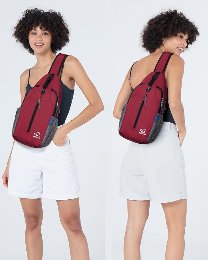 WATERFLY Crossbody Sling Backpack Sling Bag Travel Hiking Chest Bag Daypack - Image 2