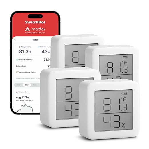 SwitchBot Smart Hygrometer Thermometer, Hygrometer Indoor Humidity Meter by SwitchBot