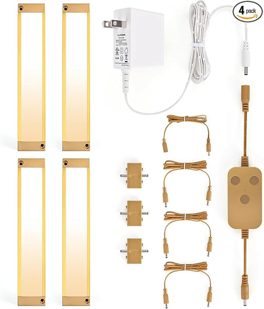 4pack 7inch Dimmable LED Kitchen Light Kit, 2700-6000K Smart Closet Cabinet by BLESSINGLUX