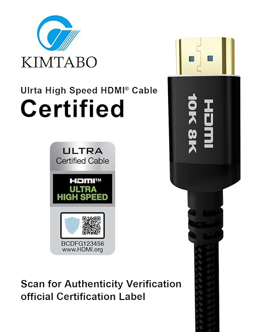 10K 8K 4K Certified HDMI 2.1 Cable, 3 Ft 48Gbps Ultra High Speed HDMI Cable - Image 2
