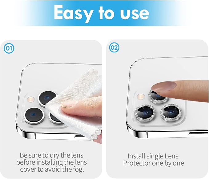 for iPhone 14 Pro/14 Pro Max Camera Lens Protector Bling, 9H Hardness - Image 7