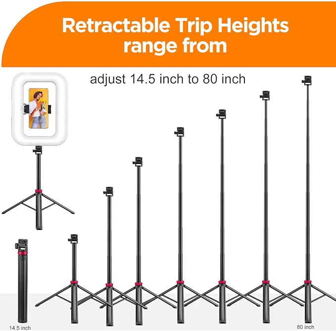 20W Ring Video Light with 8000mAh Built‑in Battery & 80inch Tripod 3H Max - Image 4