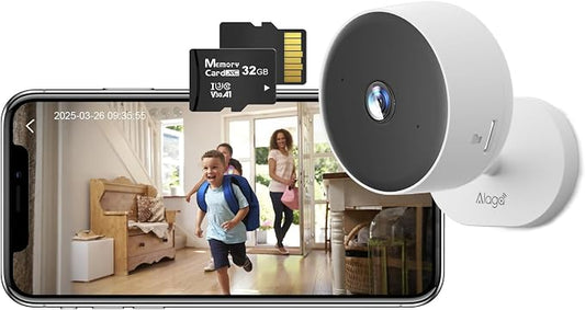 Alaga WiFi Indoor Security Camera, Baby Monitor, AI Motion Detection, 2 Way by Alagabrandflagship