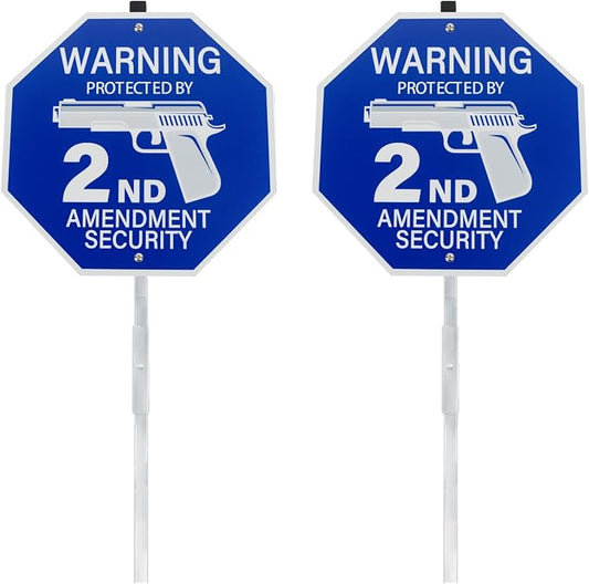 2-Pack Protected by 2nd Amendment Security Sign by AzReference