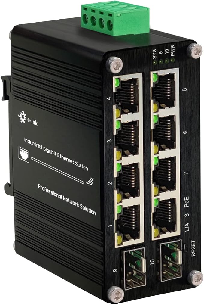 Industrial 8 Ports Managed PoE Fiber Switch Gigabit Web Management Switch by WelcometotheThroncom