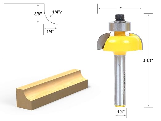 YONICO Cove Router Bits Edge Forming 1/4-Inch Radius 1/4-Inch Shank 13152q - Image 2