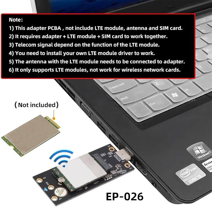 Xiwai M.2 Key-B NGFF WWAN to USB 3.0 Riser Card Adapter w SIM Slot - Image 5