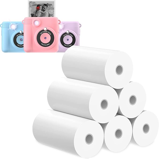 Printer Paper, 6 Rolls for Kids Instant Print Camera, HD Printing Thermal Print by ESOXOFFORE
