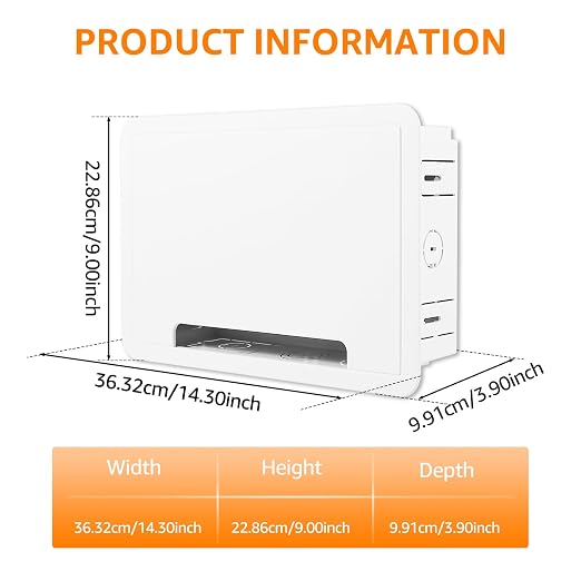 in Wall TV Media Box 9 Inch, Recessed TV Outlet Network Enclosure, Recessed - Image 2