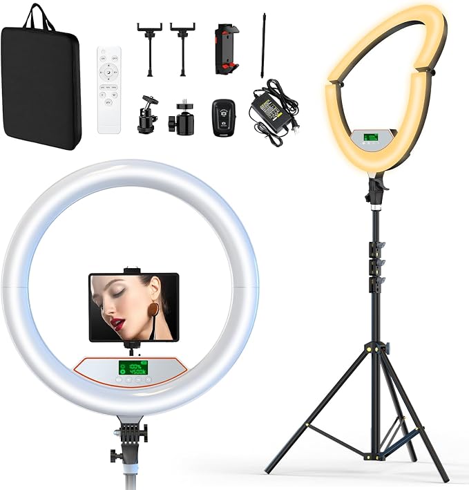 22" Large Ring Light with Stand, Foldable LED Big Ring Light Tripod - Image 8