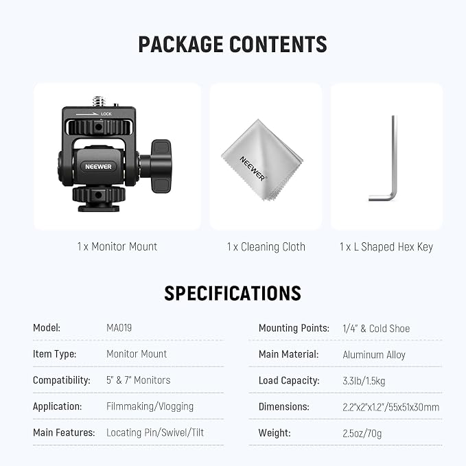 NEEWER Field Monitor Mount Holder - Image 9