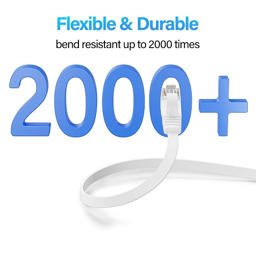Cat 6 Flat Ethernet Cable 30 FT, UTP 10Gbps High-Speed Cat6 Ethernet Cable - Image 4