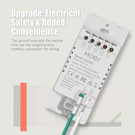 MOES Zigbee Smart Double Switches, 2nd Generation Light Switch 2 Gang, No - Image 2