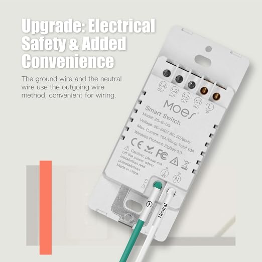 MOES 2nd Generation Zigbee Smart Switches, No Netural Wire, Require MOES Zigbee - Image 2